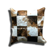 Natural Leather Cowhide Patch Cushions